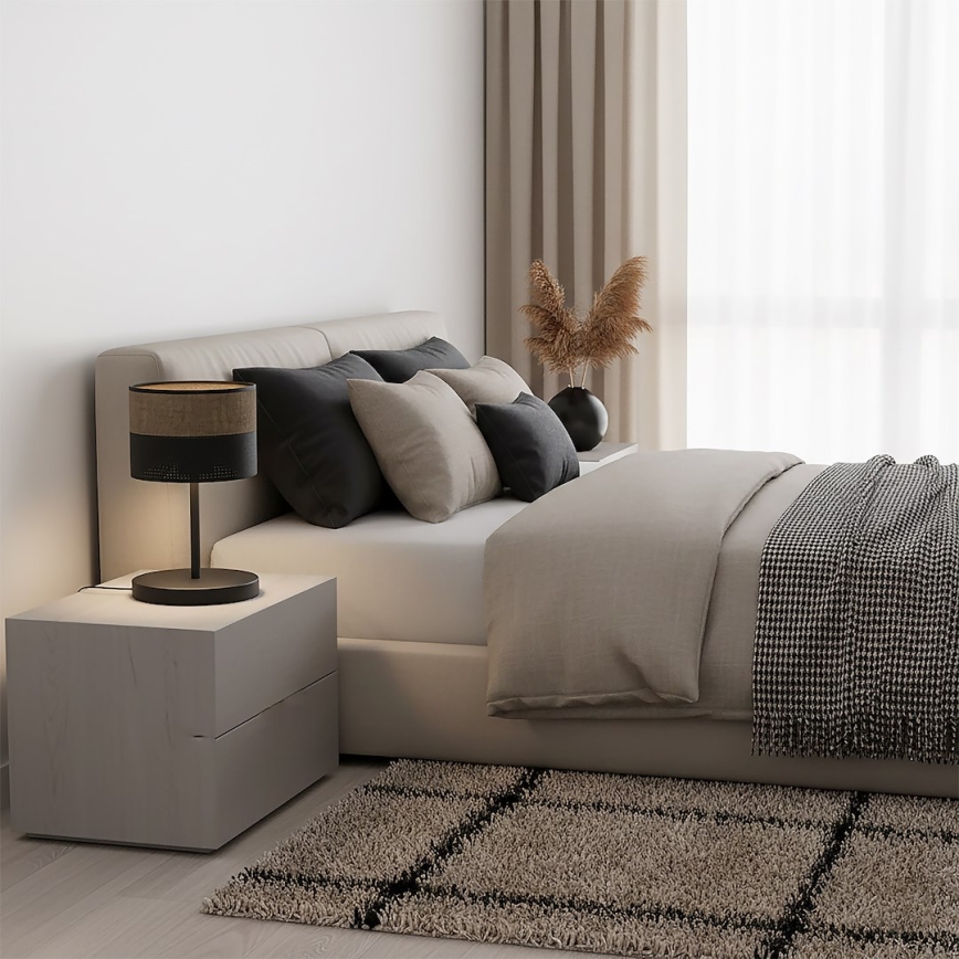 Lampada da tavolo KARBON 1xE27/15W/230V nero/marrone