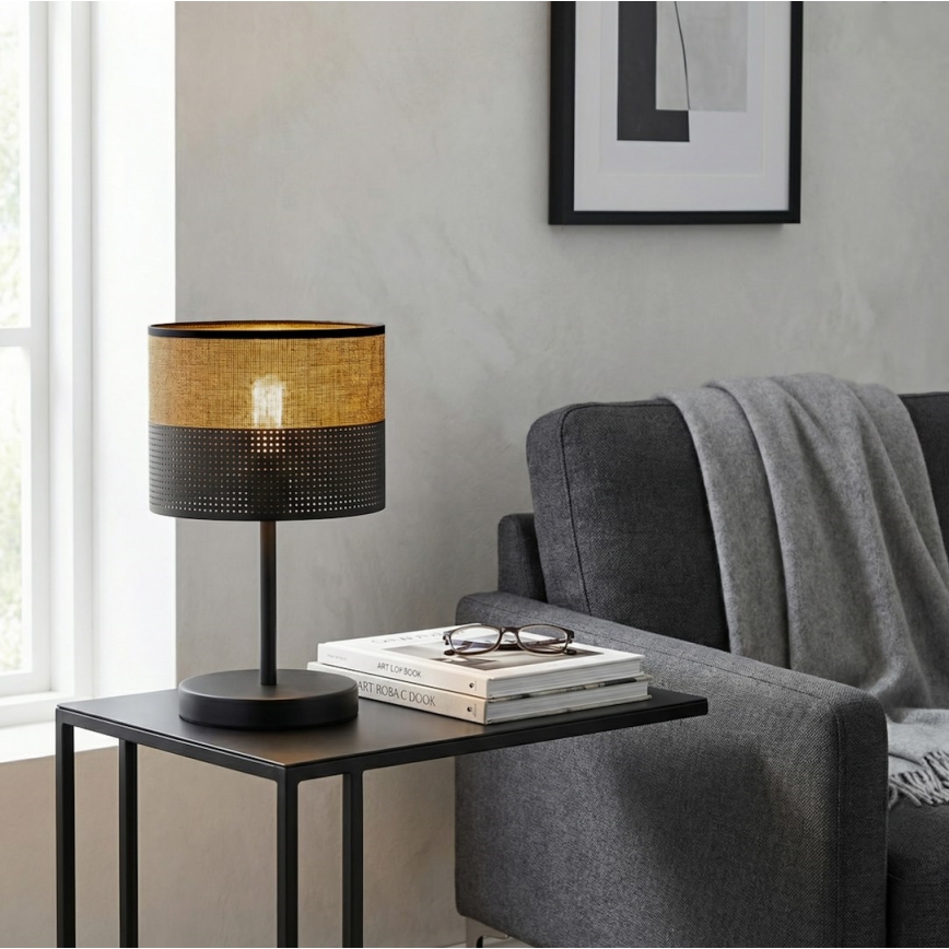 Lampada da tavolo KARBON 1xE27/15W/230V nero/marrone