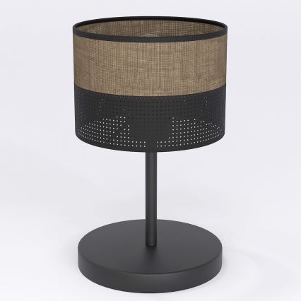 Lampada da tavolo KARBON 1xE27/15W/230V nero/marrone