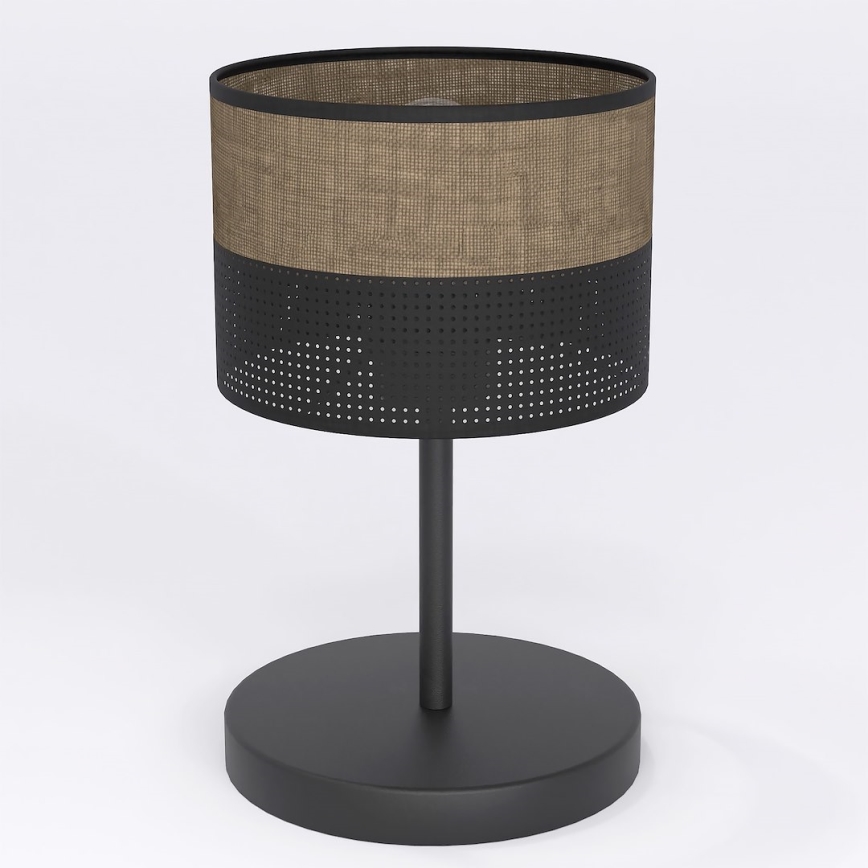 Lampada da tavolo KARBON 1xE27/15W/230V nero/marrone