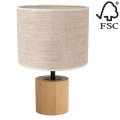 Lampada da tavolo KRETA 1xE27/25W/230V pino/beige- certificato FSC