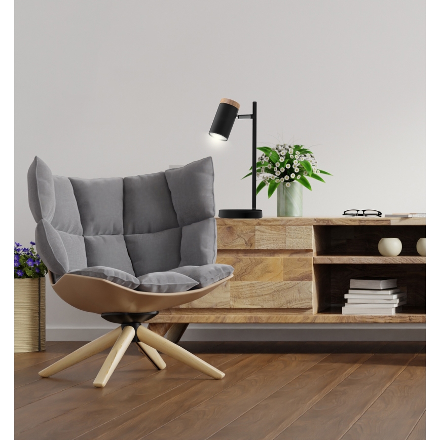 Lampada da tavolo LAGOS 1xGU10/15W/230V nero/marrone