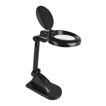 Lampada da tavolo LED con lente d'ingrandimento LED/6W/230V 6500K nera