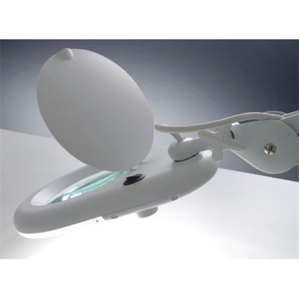 Lampada da tavolo LED con lente d'ingrandimento LED/9W/230V bianco/cromo lucido