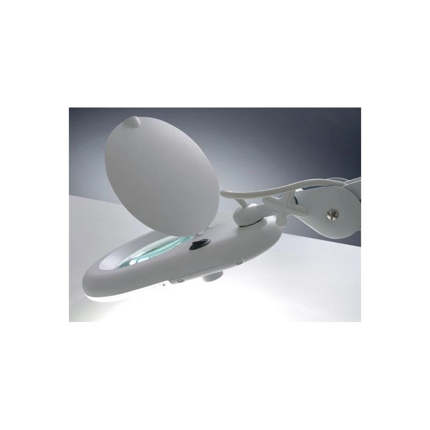 Lampada da tavolo LED con lente d'ingrandimento LED/9W/230V bianco/cromo lucido