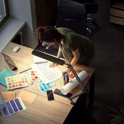 LED lampada da tavolo dimmerabile a sfioramento flessibile con clip LED/10W/5/230V 3000/4000/6000K nera