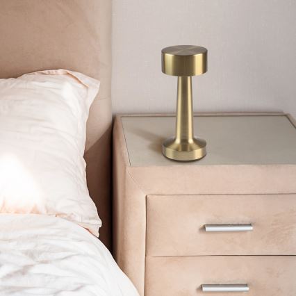 Lampada da tavolo dimmerabile a sfioramento a LED SIMPLY 5V 2700/4000/6500K 800 mAh oro