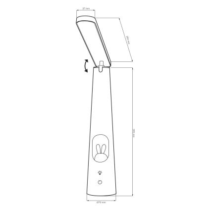 Lampada da tavolo LED dimmerabile con funzione Touch BUNNY LED/7W/230V 2700/4000/6500K bianco