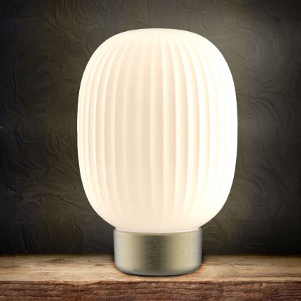 Lampada da tavolo LED dimmerabile con funzione Touch LATTE LED/1,8W/5V USB 2000 mAh oro/bianco