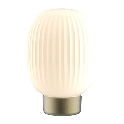 Lampada da tavolo LED dimmerabile con funzione Touch LATTE LED/1,8W/5V USB 2000 mAh oro/bianco