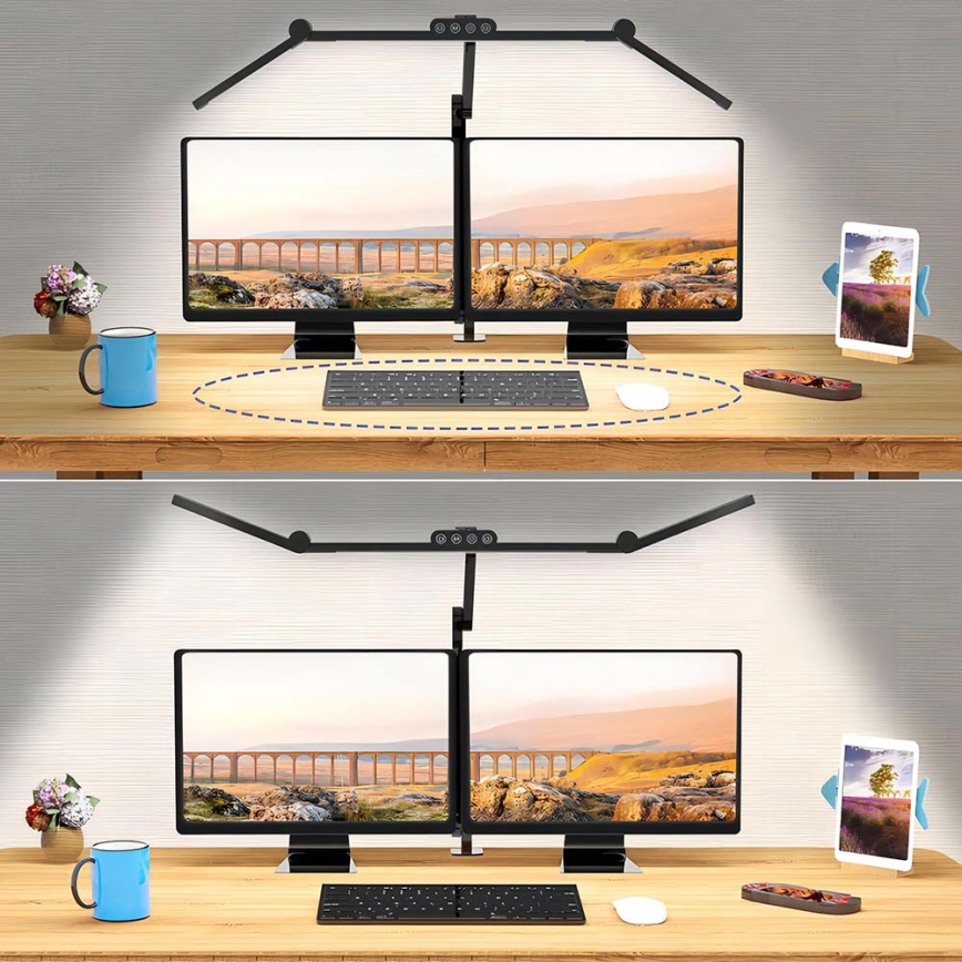 LED Dimmerabile touch flessibile lampada da tavolo LED/24W/230V 3000-6500K CRI 92 nero