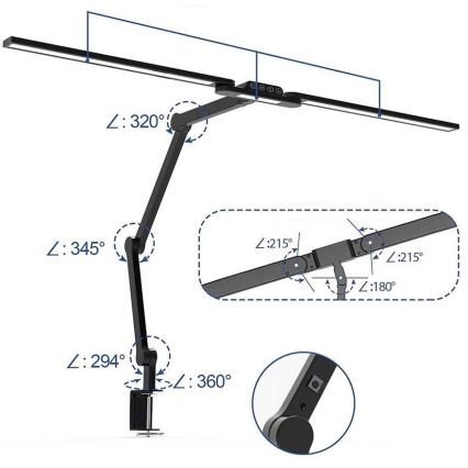 LED Dimmerabile touch flexible lampada da tavolo LED/24W/230V 3000-6500K CRI 92 nero