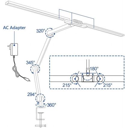 LED Dimmerabile touch flexible lampada da tavolo LED/24W/230V 3000-6500K CRI 92 nero