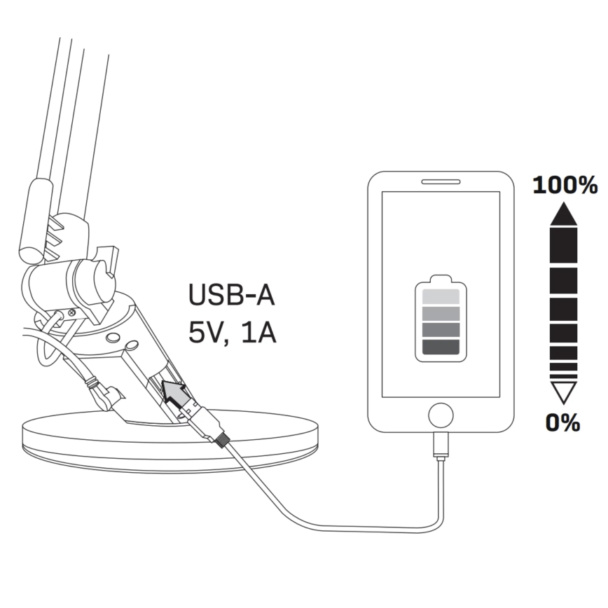 Lampada da tavolo LED dimmerabile con funzione Touch OPTIMUM LED/7W/230V USB 3000/4000/6000K argento