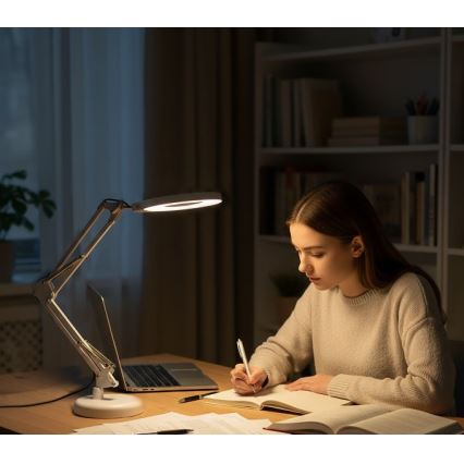 Lampada da tavolo dimmerabile a LED con lente d'ingrandimento 2 in 1 AURIQ LOUPE LED/10W/5V 3000/4000/6500K bianca