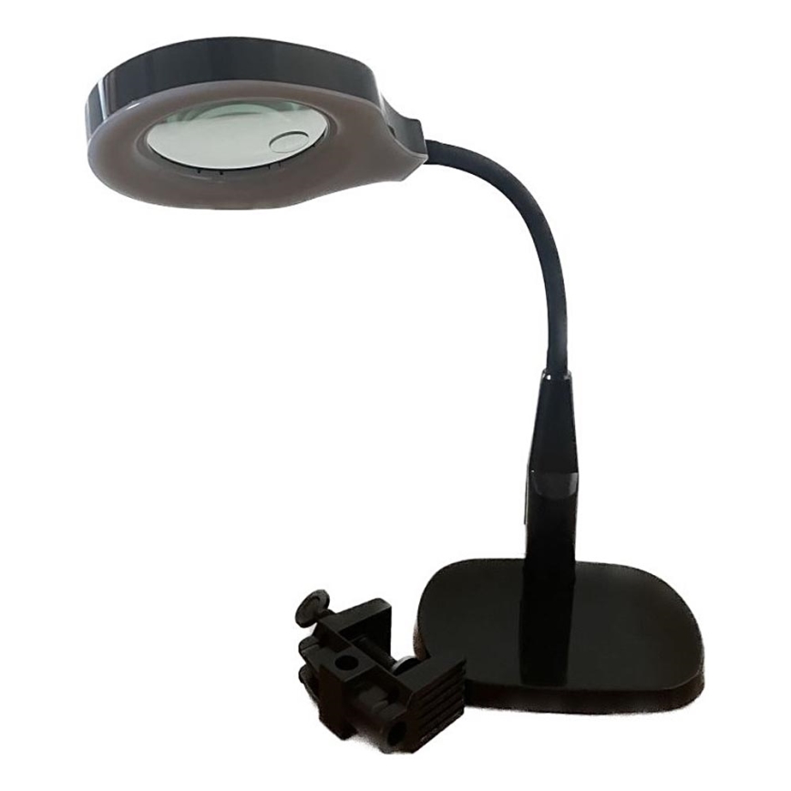 Lampada da tavolo LED dimmerabile con lente d'ingrandimento bifocale LED/6W/230V 6000-7000K nero