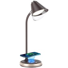 Lampada da tavolo LED dimmerabile con ricarica wireless	 FINCH LED/9W/12/230V antracite/oro