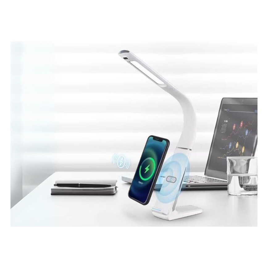 Lampada da tavolo LED dimmerabile con ricarica wireless e sensore di movimento LORD EVO LED/8W/230V 3000K/4500K/6000K bianco