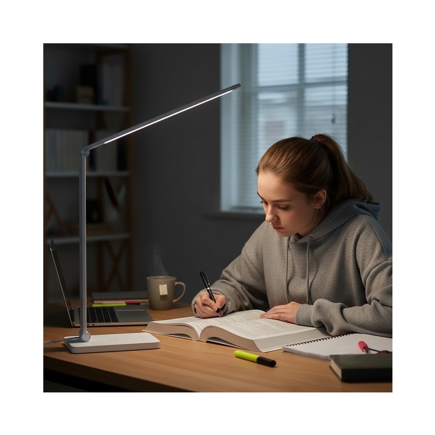 Lampada da tavolo LED dimmerabile con ricarica wireless Qi NOBLITE Q LED/7W/230V 3000/4000/6500K bianco