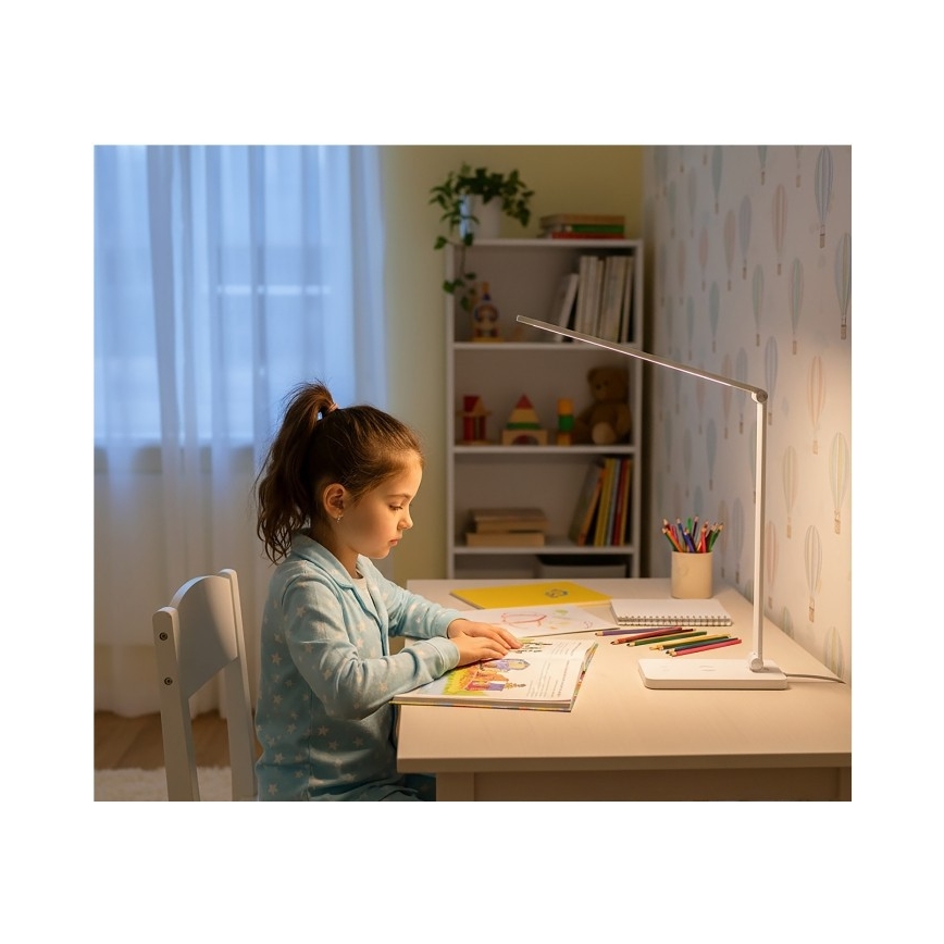 Lampada da tavolo LED dimmerabile con ricarica wireless Qi NOBLITE Q LED/7W/230V 3000/4000/6500K bianco