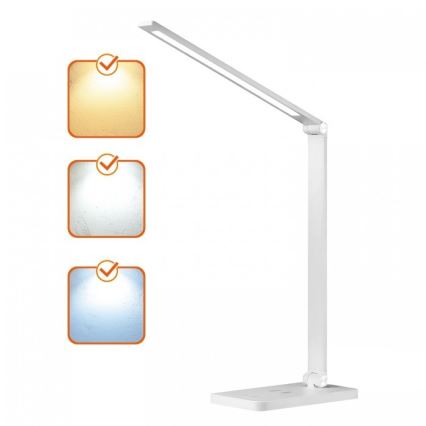 Lampada da tavolo LED dimmerabile con ricarica wireless Qi NOBLITE Q LED/7W/230V 3000/4000/6500K bianco