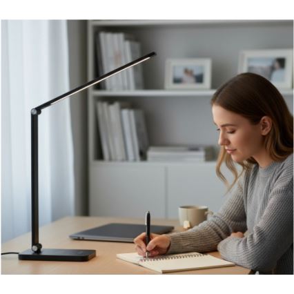 Lampada da tavolo LED dimmerabile con ricarica wireless QI NOBLITE Q LED/7W/230V 3000/4000/6500K nera