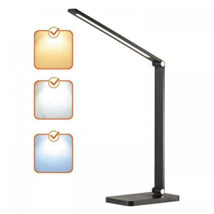 Lampada da tavolo LED dimmerabile con ricarica wireless QI NOBLITE Q LED/7W/230V 3000/4000/6500K nera
