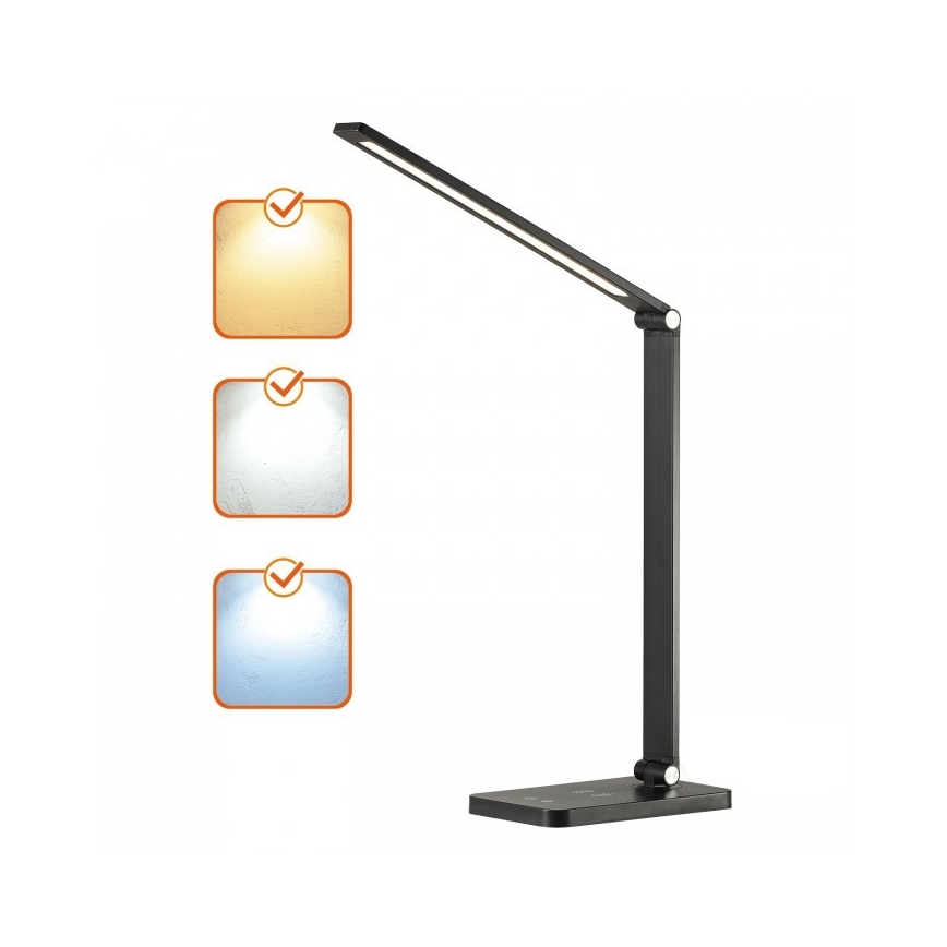 Lampada da tavolo LED dimmerabile con ricarica wireless QI NOBLITE Q LED/7W/230V 3000/4000/6500K nera