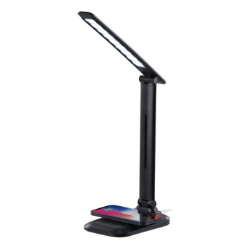 Lampada da tavolo LED dimmerabile con ricarica wireless Qi e porta USB LUMI LED/7W/230V, nero