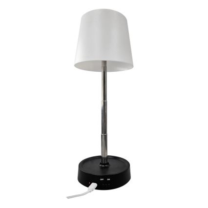 Lampada da tavolo LED dimmerabile con sensore touch, LED 3W/5V USB, batteria 800 mAh, bianco
