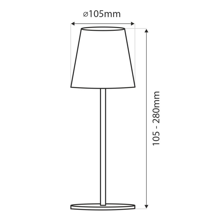Lampada da tavolo LED dimmerabile con sensore touch, LED 3W/5V USB, batteria 800 mAh, bianco