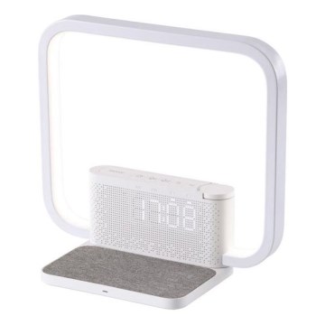 Lampada da tavolo LED dimmerabile con sveglia e Qi di ricarica LED/18W/230V bianco