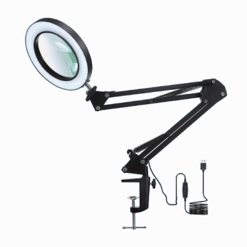 Lampada da tavolo LED dimmerabile con una lente d'ingrandimento LED/22W/5V 4000-6000K nero