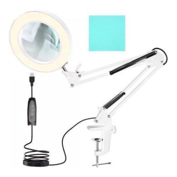 Lampada da tavolo LED dimmerabile con una lente d'ingrandimento LED/6W/5V 3000K/4000K/6000K bianco