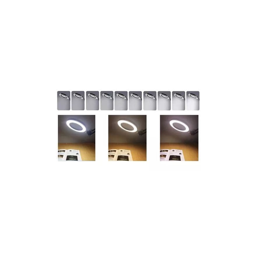 Lampada da tavolo LED dimmerabile con una lente d'ingrandimento LED/6W/5V 3000K/4000K/6000K nero