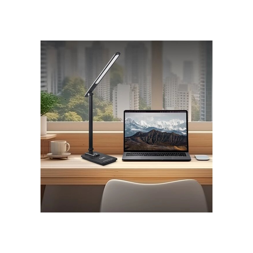 Lampada da tavolo LED dimmerabile con USB LED/9W/230V 3000K/4000K/5500K nero