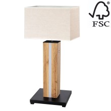Lampada da tavolo LED dimmerabile FLAME 1xE27/40W+ LED/4,6W/230V quercia – FSC certificato
