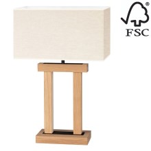 Lampada da tavolo LED dimmerabile HAKON 1xE27/40W+ 2xLED/7,5W/230V 55 cm quercia – FSC certificato