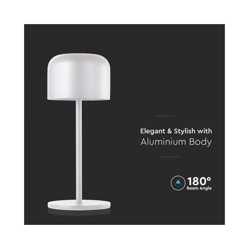 LED Lampada da tavolo touch ricaricabile e dimmerabile LED/1,5W/5V 2700-5700K IP54 2200 mAh bianco