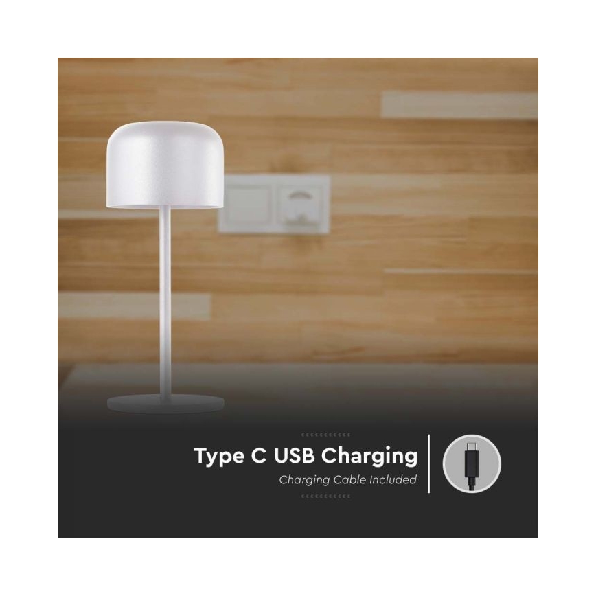 LED Lampada da tavolo touch ricaricabile e dimmerabile LED/1,5W/5V 2700-5700K IP54 2200 mAh bianco