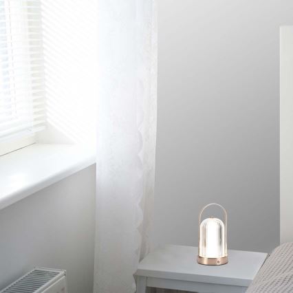 LED Lampada da tavolo touch ricaricabile e dimmerabile LED/1W/5V 3000-6000K 1800 mAh rame