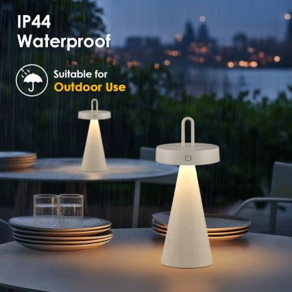 Lampada da tavolo LED dimmerabile ricaricabile per esterni con controllo touch HALO LED/1,5W/3,7V 3000 mAh IP44 grigia