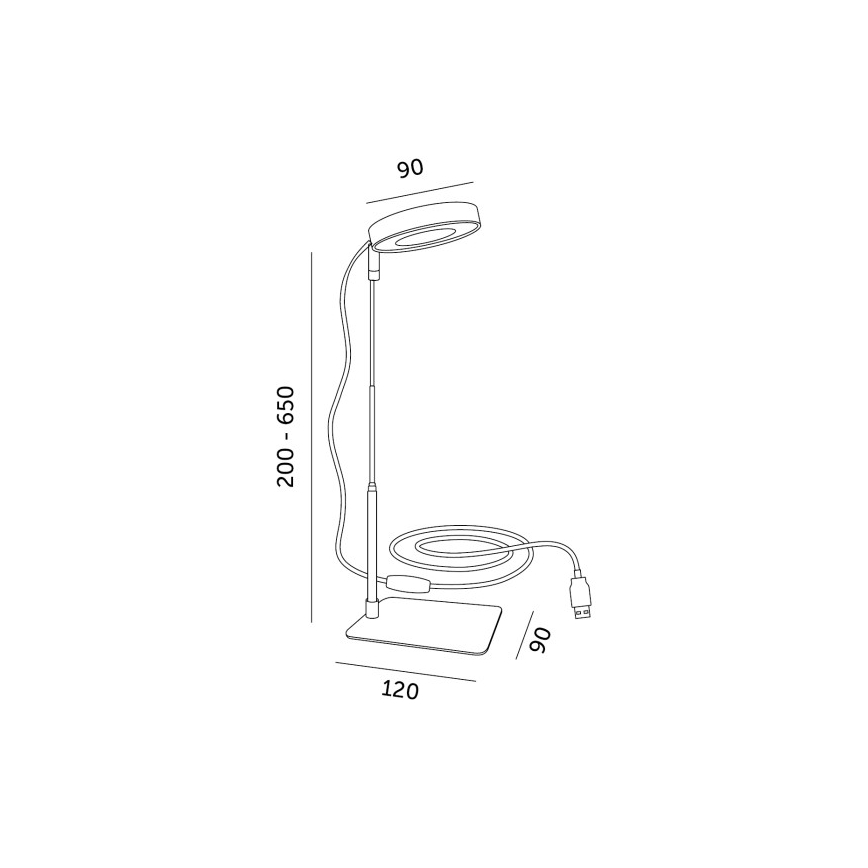Lampada da tavolo dimmerabile a LED per coltivazione piante VERDI LED/5W/5V 1300K CRI 95 bianca