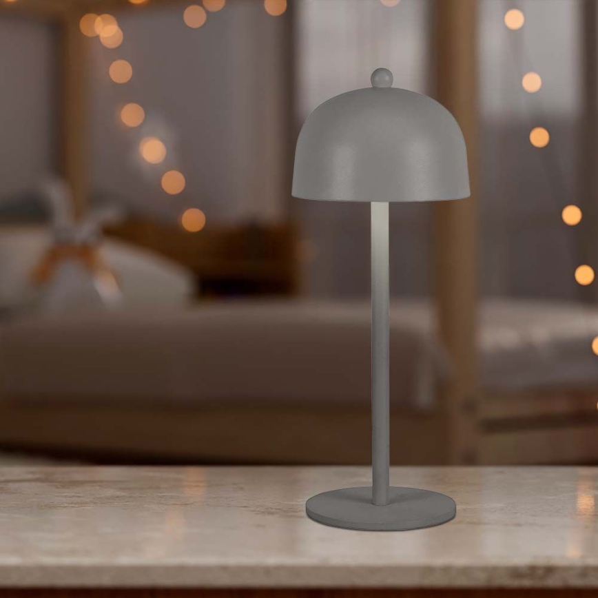 Lampada da tavolo LED ricaricabile dimmerabile con touch LED/1W/5V 3000-6000K 1800 mAh grigio