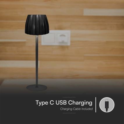 Lampada da tavolo ricaricabile a LED dimmerabile con touch LED/2,7W/5V 3000/4000/6000K 1800 mAh nero