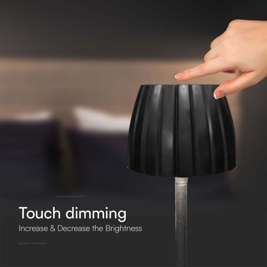 Lampada da tavolo ricaricabile a LED dimmerabile con touch LED/2,7W/5V 3000/4000/6000K 1800 mAh nero