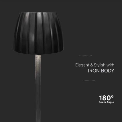 Lampada da tavolo ricaricabile a LED dimmerabile con touch LED/2,7W/5V 3000/4000/6000K 1800 mAh nero