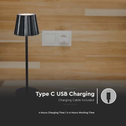 Lampada da tavolo LED dimmerabile ricaricabile con touch LED/4W/5V 3000-6000K 1800 mAh nero