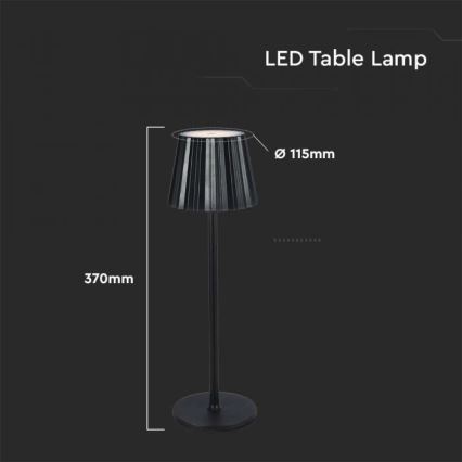 Lampada da tavolo LED dimmerabile ricaricabile con touch LED/4W/5V 3000-6000K 1800 mAh nero