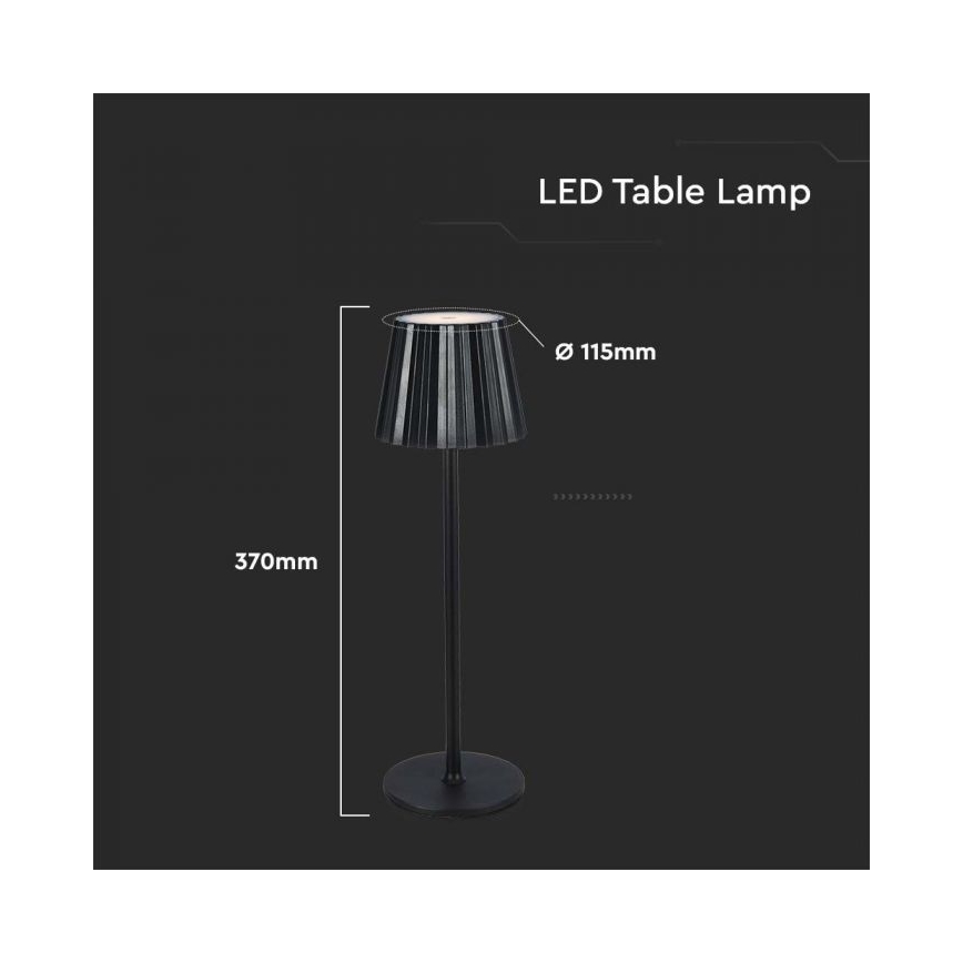 Lampada da tavolo LED dimmerabile ricaricabile con touch LED/4W/5V 3000-6000K 1800 mAh nero